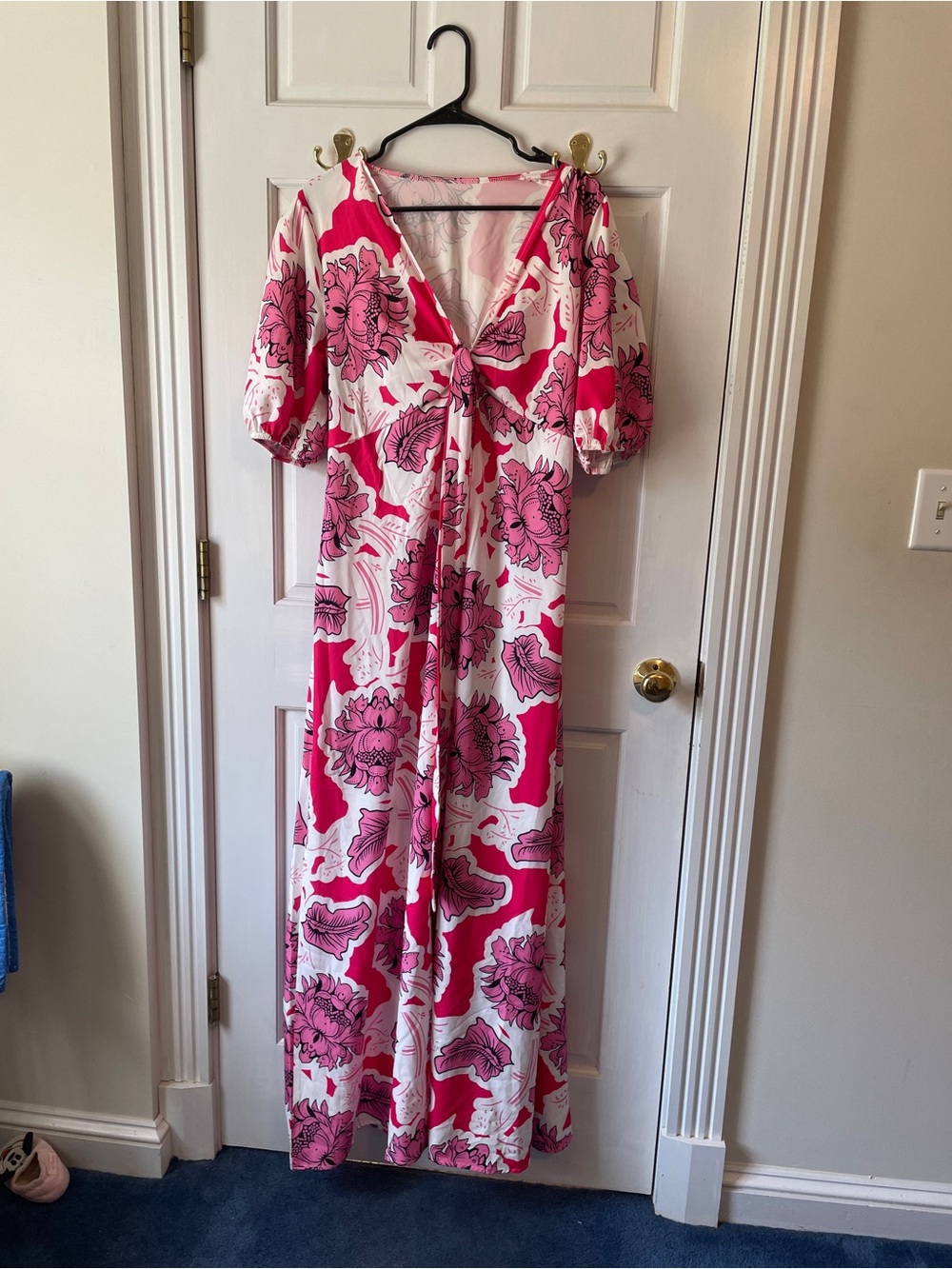 X&Z Pink Floral V-Neck Maxi Dress XL